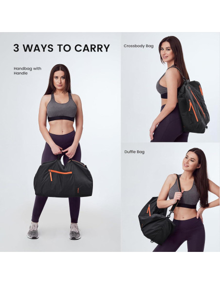 Bolsa de Deporte G4Free 40L con Compartimento Húmedo - Negro