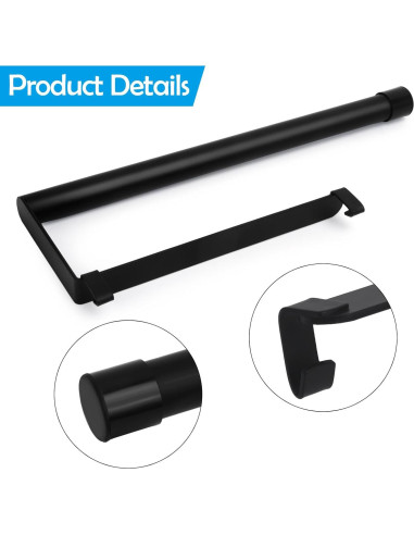 Soporte de Toallas de Papel Colgante ChengFu Acero Inoxidable Negro
