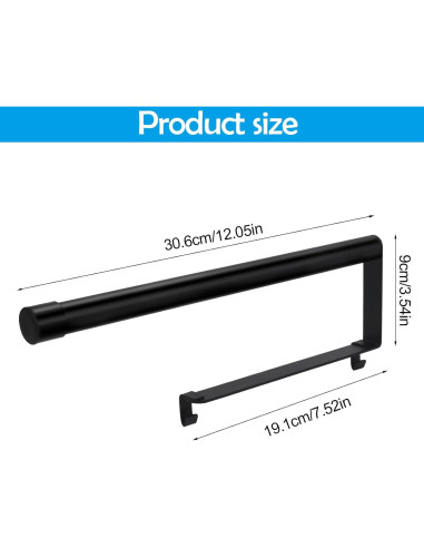 Soporte de Toallas de Papel Colgante ChengFu Acero Inoxidable Negro