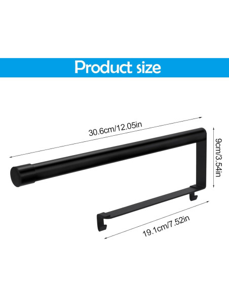 Soporte de Toallas de Papel Colgante ChengFu Acero Inoxidable Negro