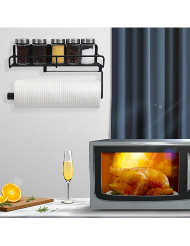 Soporte de Toallas de Papel Colgante ChengFu Acero Inoxidable Negro