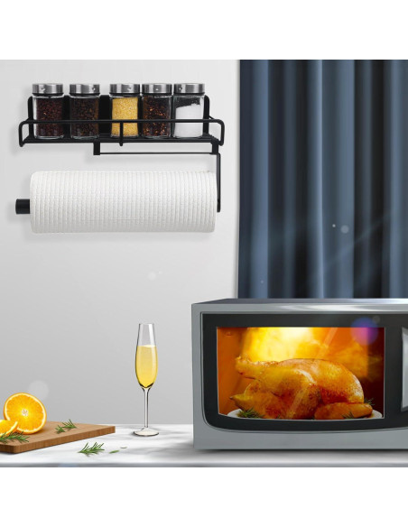 Soporte de Toallas de Papel Colgante ChengFu Acero Inoxidable Negro