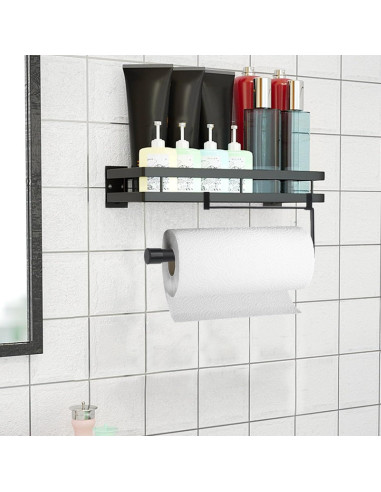 Soporte de Toallas de Papel Colgante ChengFu Acero Inoxidable Negro