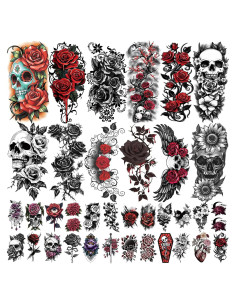 77 Hojas Tatuajes Temporales Atydkug Góticos para Adultos
