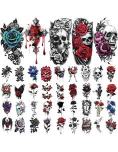 77 Hojas Tatuajes Temporales Atydkug Góticos para Adultos 2