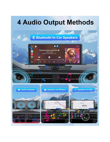 Pantalla Carplay HK5 10.26" HD Inalámbrica con Cámara Reversa