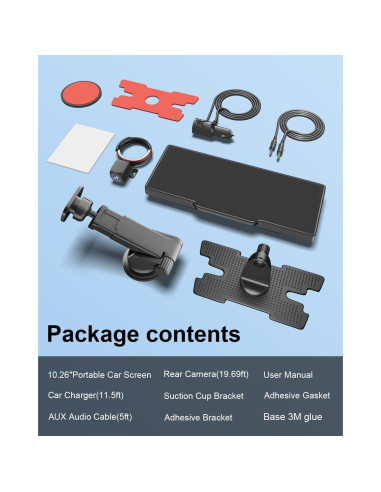 Pantalla Carplay HK5 10.26" HD Inalámbrica con Cámara Reversa