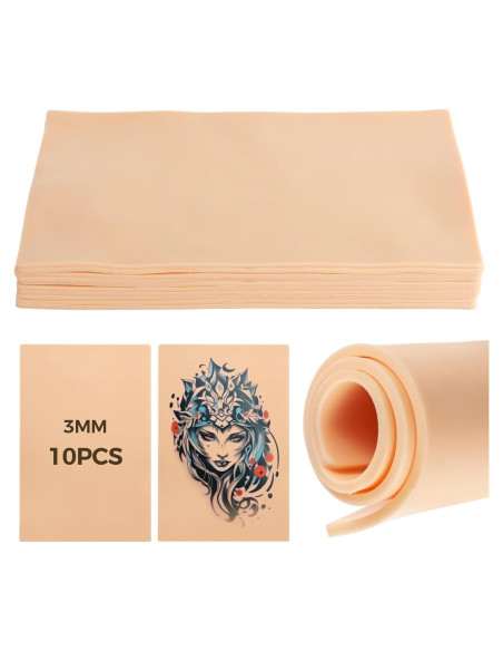 10 Almohadillas de Silicona para Tatuaje Tideme 30.48x20.32cm