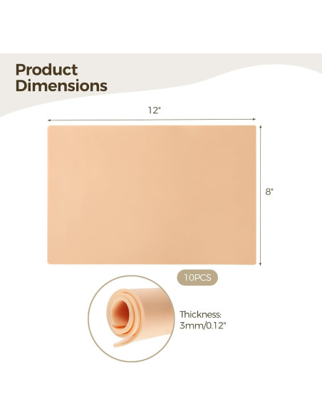 10 Almohadillas de Silicona para Tatuaje Tideme 30.48x20.32cm