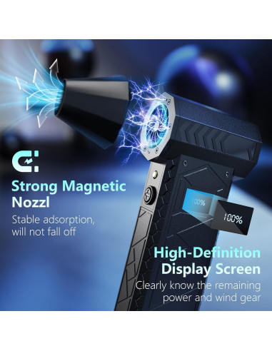 Soplador de Aire Comprimido DEGGE DG008-B 10000mAh 4 Velocidades