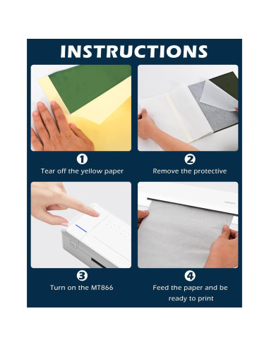 Impresora de Plantillas de Tatuajes HPRT MT866 - Bluetooth, 300DPI