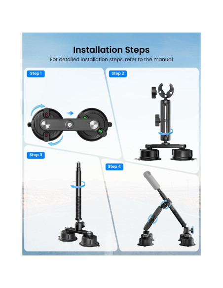 Soporte de Coche con Ventosas Maectech para Insta360 X5/X4/X3