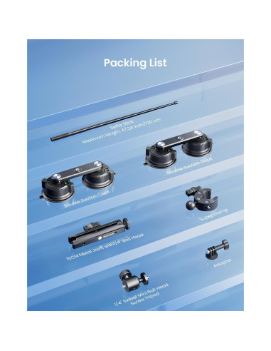 Soporte de Coche con Ventosas Maectech para Insta360 X5/X4/X3