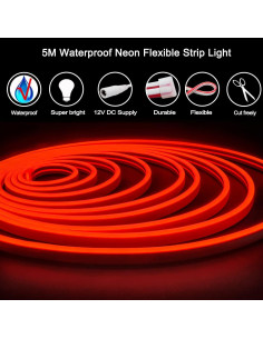Tira LED de Neón 5m ZFB 600 LEDs Rojo DC 12V IP65 2