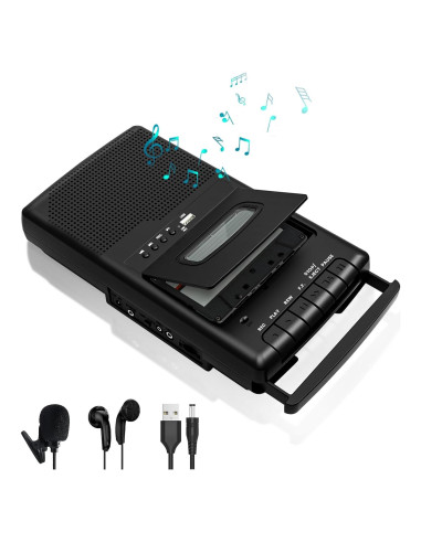 Reproductor de Cassettes DigitPro T300-2, Grabadora USB Portátil