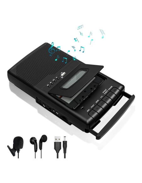 Reproductor de Cassettes DigitPro T300-2, Grabadora USB Portátil