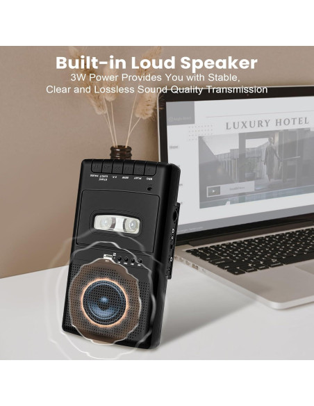 Reproductor de Cassettes DigitPro T300-2, Grabadora USB Portátil