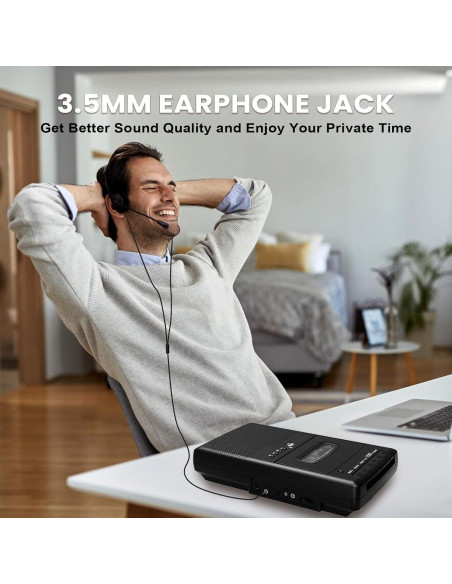 Reproductor de Cassettes DigitPro T300-2, Grabadora USB Portátil