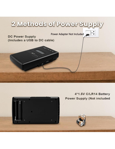 Reproductor de Cassettes DigitPro T300-2, Grabadora USB Portátil