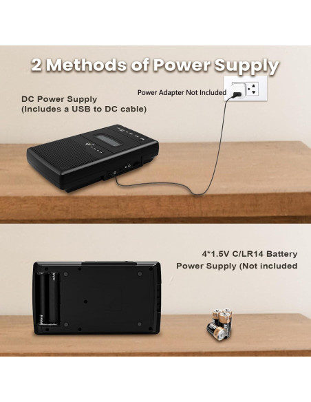 Reproductor de Cassettes DigitPro T300-2, Grabadora USB Portátil