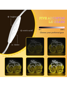 Letrero de Neón de Cerveza Mojoish 37.7x32.7cm Dimmable 2