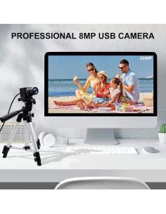 Cámara Web USB 8MP ALPCAM Full HD 3264x2448 Lente Zoom 2.8-12mm 2