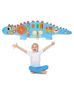 Panel Sensorial Dinosaurio OOOK 10 en 1 Montessori 157x51cm