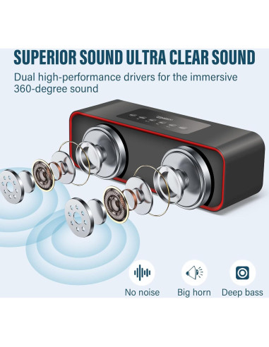 Altavoz Estéreo Inalámbrico Bluetooth Biosun 10W con Radio FM