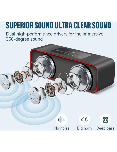 Altavoz Estéreo Inalámbrico Bluetooth Biosun 10W con Radio FM