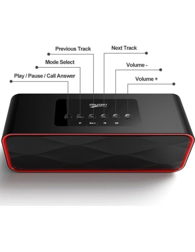 Altavoz Estéreo Inalámbrico Bluetooth Biosun 10W con Radio FM