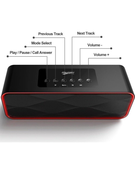 Altavoz Estéreo Inalámbrico Bluetooth Biosun 10W con Radio FM