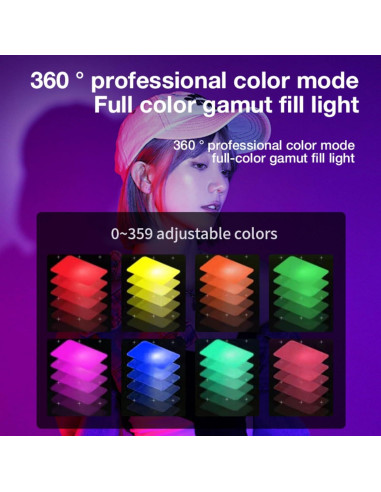 Luz de Video LED Portátil JatureClets 25W RGB 8000 Lúmenes