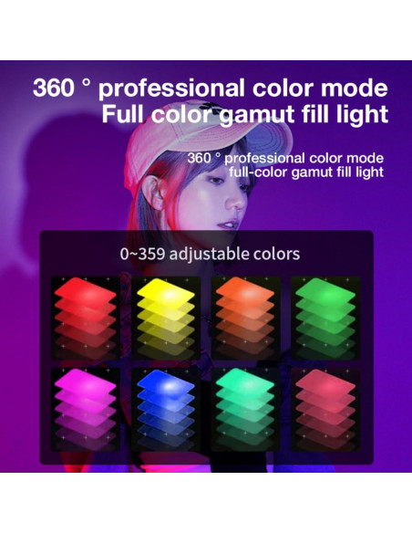 Luz de Video LED Portátil JatureClets 25W RGB 8000 Lúmenes