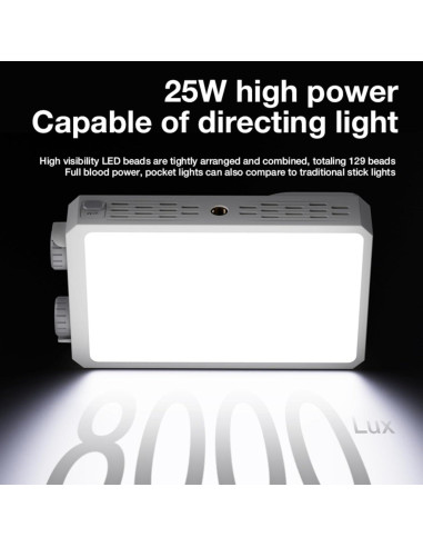 Luz de Video LED Portátil JatureClets 25W RGB 8000 Lúmenes