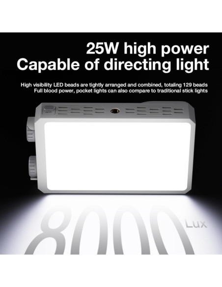 Luz de Video LED Portátil JatureClets 25W RGB 8000 Lúmenes