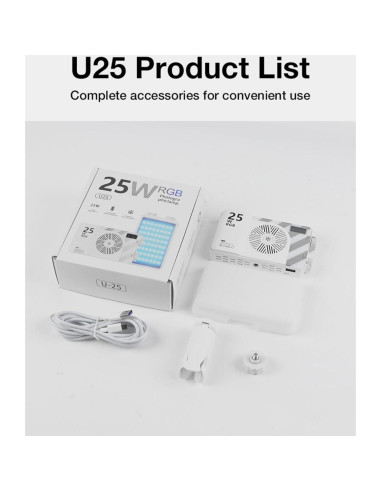 Luz de Video LED Portátil JatureClets 25W RGB 8000 Lúmenes