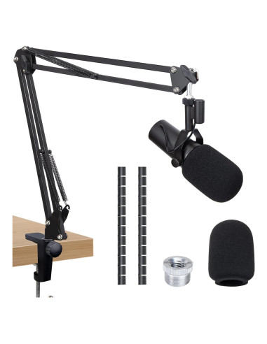 Brazo de Micrófono Ajustable Sunmon para Shure SM7B con Filtro Antipop