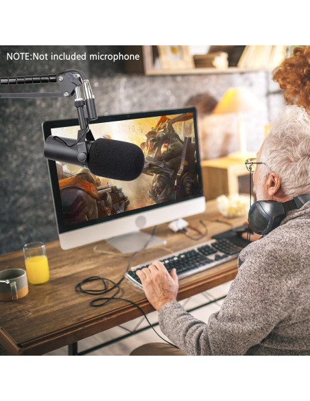 Brazo de Micrófono Ajustable Sunmon para Shure SM7B con Filtro Antipop