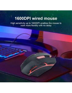 Ratón Gaming con Cable Pomya 1600DPI Ergonómico para PC 2