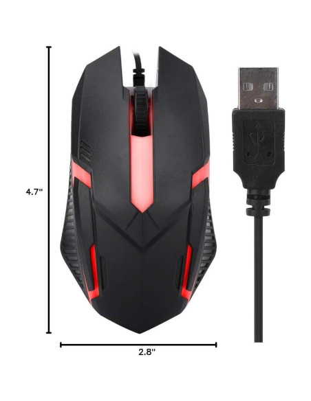Ratón Gaming con Cable Pomya 1600DPI Ergonómico para PC