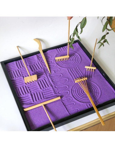 Juego de Rastrillos Zen de Bambú 6PCS - Herramientas de Jardín