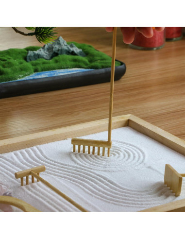 Juego de Rastrillos Zen de Bambú 6PCS - Herramientas de Jardín