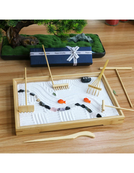 Juego de Rastrillos Zen de Bambú 6PCS - Herramientas de Jardín