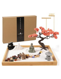 Jardín Zen FOLKOR LIFE 28x19cm con Bonsái y Buda