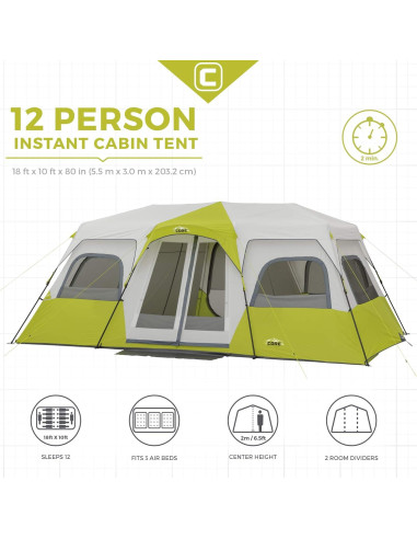 Carpa Instantánea para 12 Personas CORE con Base y Kit