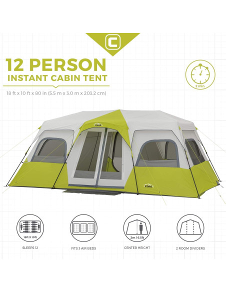 Carpa Instantánea para 12 Personas CORE con Base y Kit Carpa Instantánea para 12 Personas CORE con Base y Kit