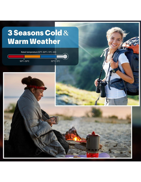 24 Sacos de Dormir VitalCozy 210x76 cm Impermeables Livianos