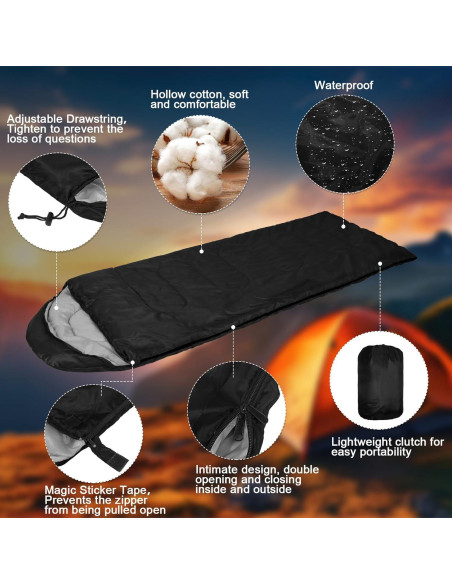 24 Sacos de Dormir VitalCozy 210x76 cm Impermeables Livianos