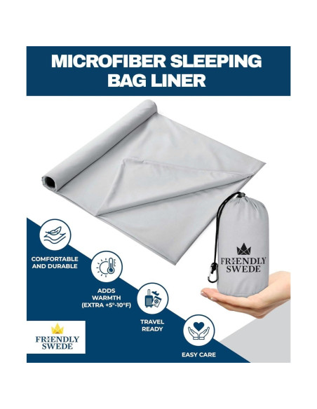 Saco de Dormir The Friendly Swede Microfibra Gris 105x220cm