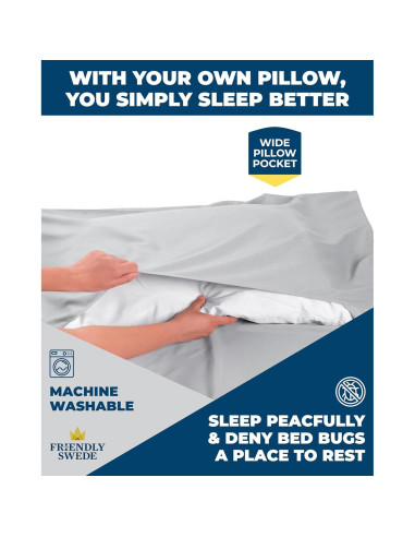 Saco de Dormir The Friendly Swede Microfibra Gris 105x220cm